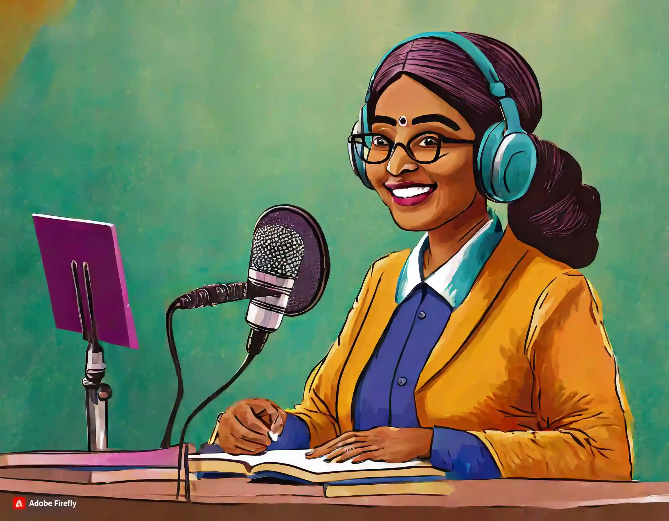 A lady professor records her lectures as podcasts  