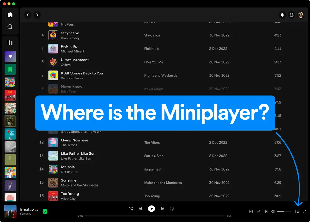 Spotify miniplayer