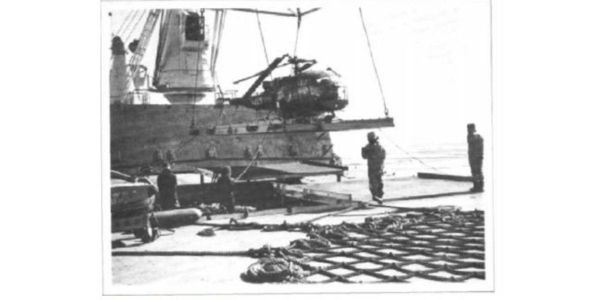 Packing off the damaged helicopter